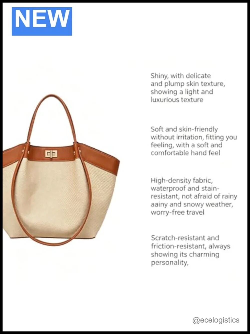 Canvas & Faux Leather Women's Tote Bag Satchel Laptop Work Purse Shoulder